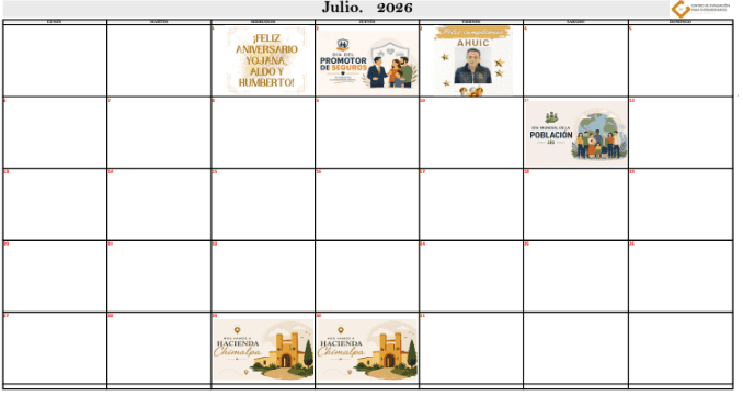 calendario julio 2026
