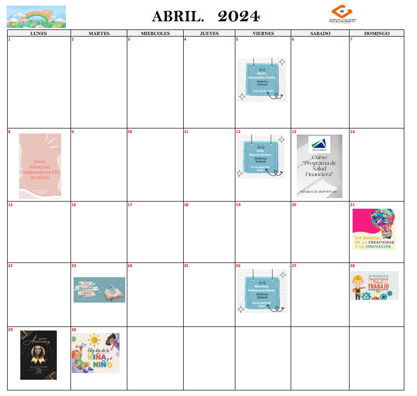 calendario abril