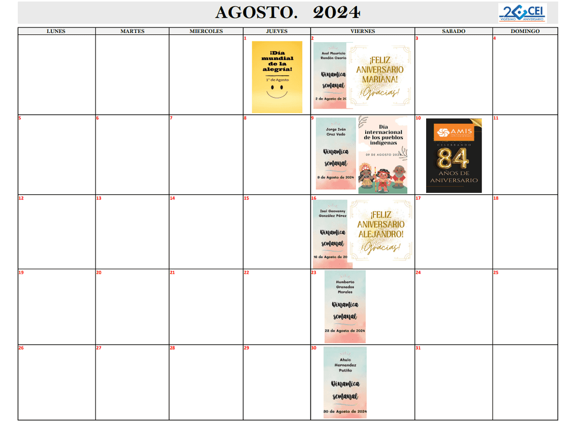 agosto calendario body