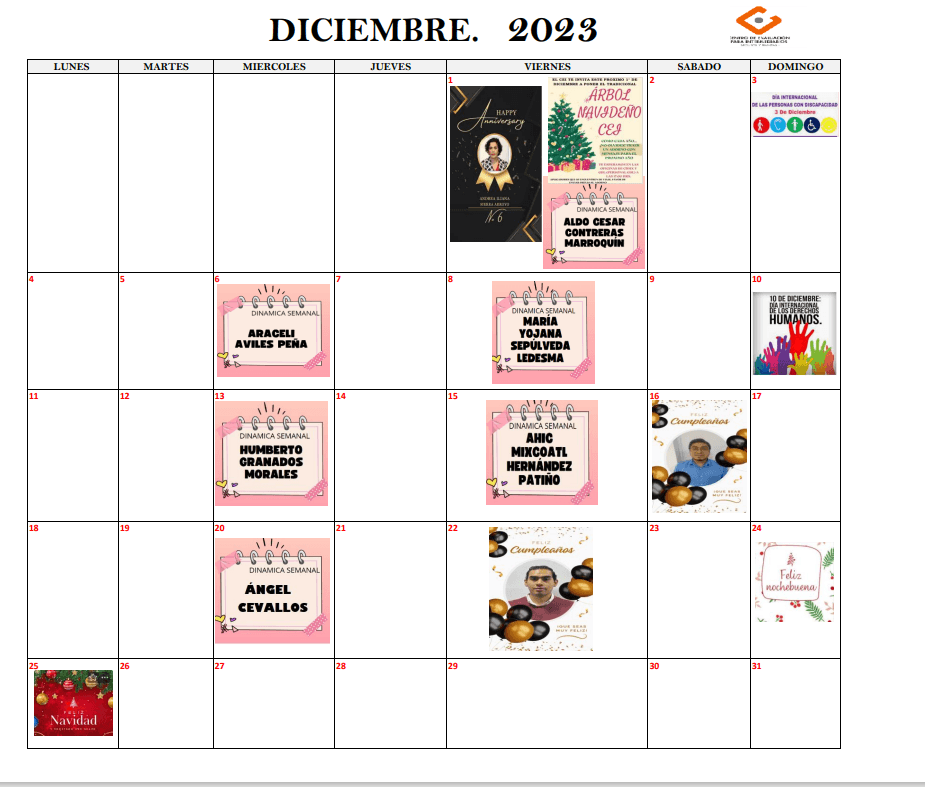 calendario diciembre blog