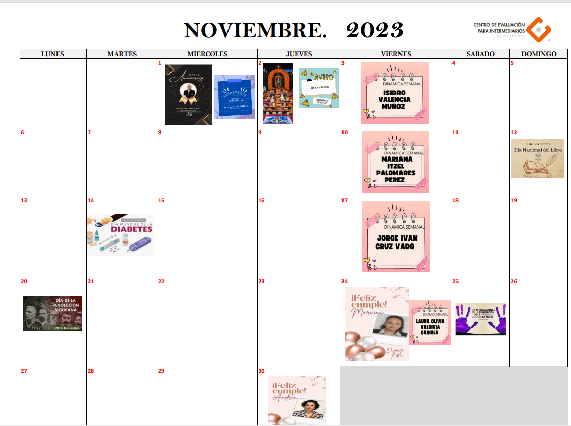 calendario noviembre
