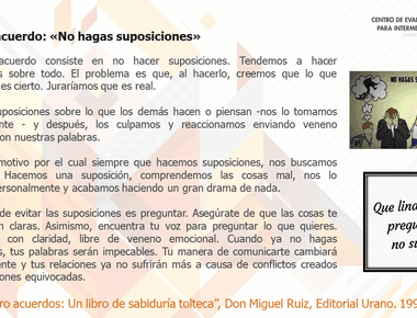 Tercer Acuerdo- “No hagas suposiciones”